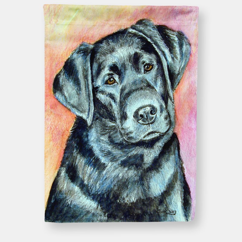 Caroline's Treasures 28 X 40 In. Polyester Black Labrador Flag Canvas House Size 2-sided Heavyweight In Animal Print