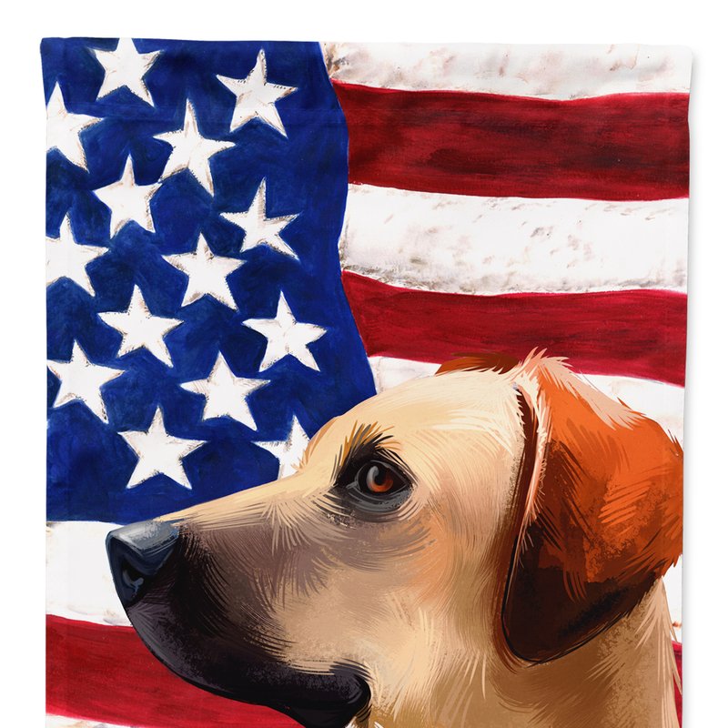Caroline's Treasures 28 X 40 In. Polyester Black Mouth Cur Dog American Flag Flag Canvas House Size 2-sided Heavyweight