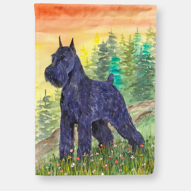 Caroline's Treasures 28 X 40 In. Polyester Black Schnauzer Flag Canvas House Size 2-sided Heavyweight In Green