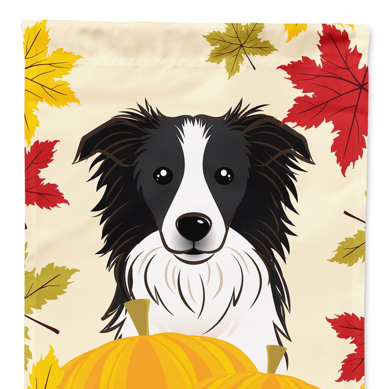 Caroline's Treasures 28 X 40 In. Polyester Border Collie Thanksgiving Flag Canvas House Size 2-sided Heavyweight