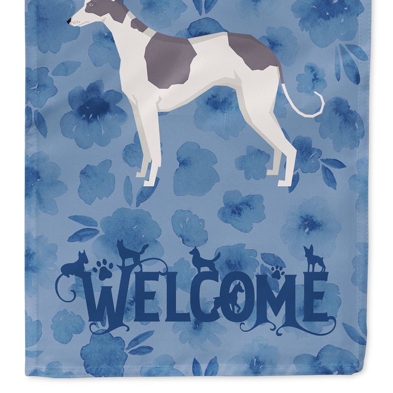 Caroline's Treasures 28 X 40 In. Polyester Greyhound Welcome Flag Canvas House Size 2-sided Heavyweight In Blue