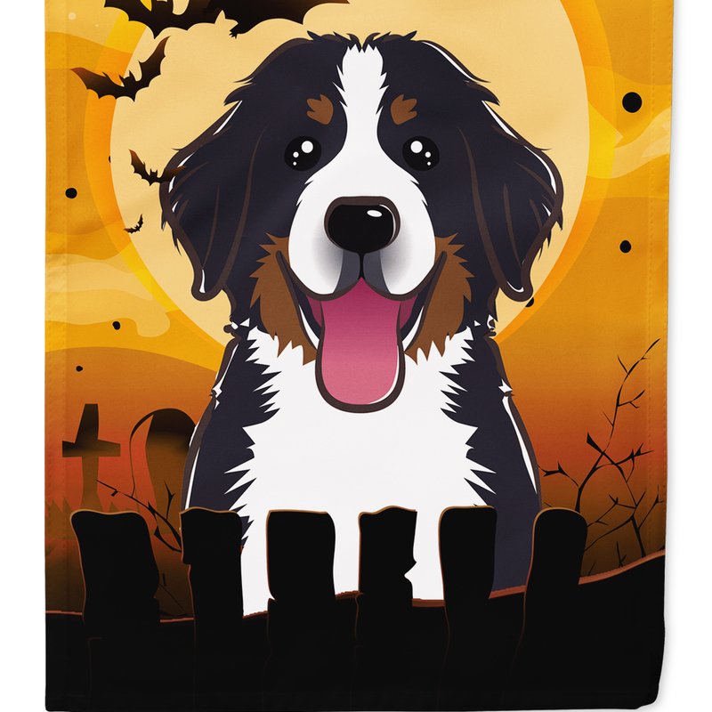 Caroline's Treasures 28 X 40 In. Polyester Halloween Bernese Mountain Dog Flag Canvas House Size 2-sided Heavyweight In Orange