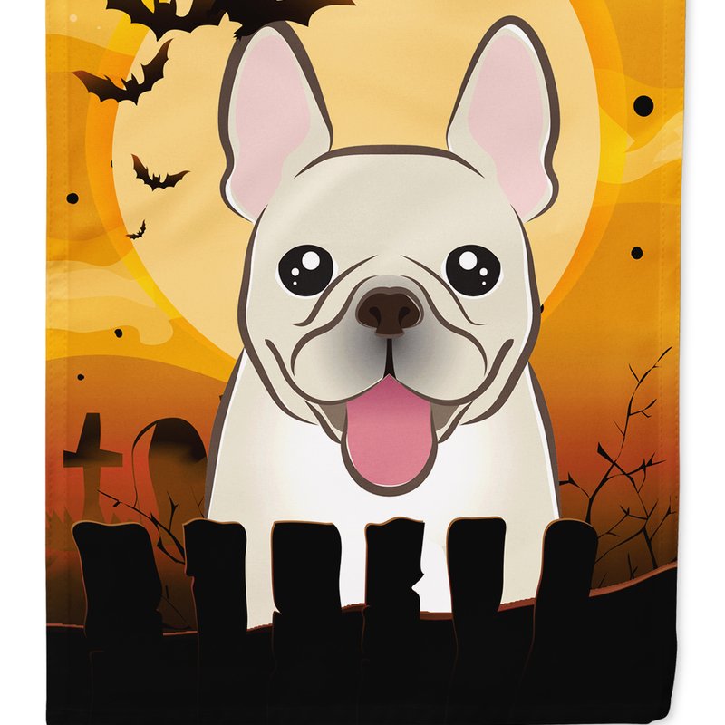 Caroline's Treasures 28 X 40 In. Polyester Halloween French Bulldog Flag Canvas House Size 2-sided Heavyweight In Orange