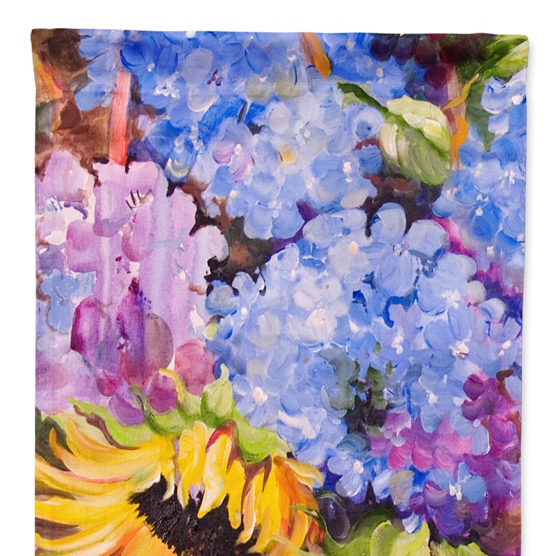 Caroline's Treasures 28 X 40 In. Polyester Hydrangeas And Sunflowers Flag Canvas House Size 2-sided Heavyweight