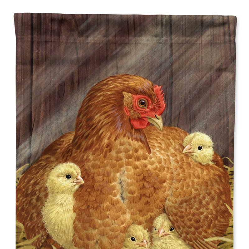 Caroline's Treasures 28 X 40 In. Polyester My Little Chickadees With Hen Chicken Flag Canvas House Size 2-sided Heavyweig