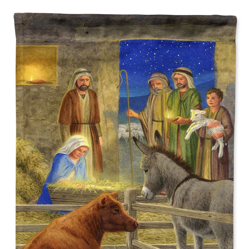 Caroline's Treasures 28 X 40 In. Polyester Nativity Scene Flag Canvas House Size 2-sided Heavyweight