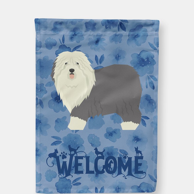 Caroline's Treasures 28 X 40 In. Polyester Old English Sheepdog Welcome Flag Canvas House Size 2-sided Heavyweight