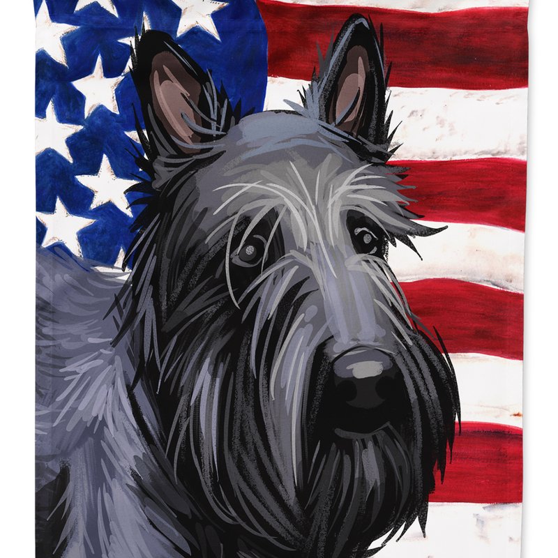 Caroline's Treasures 28 X 40 In. Polyester Scottish Terrier Dog American Flag Flag Canvas House Size 2-sided Heavyweight