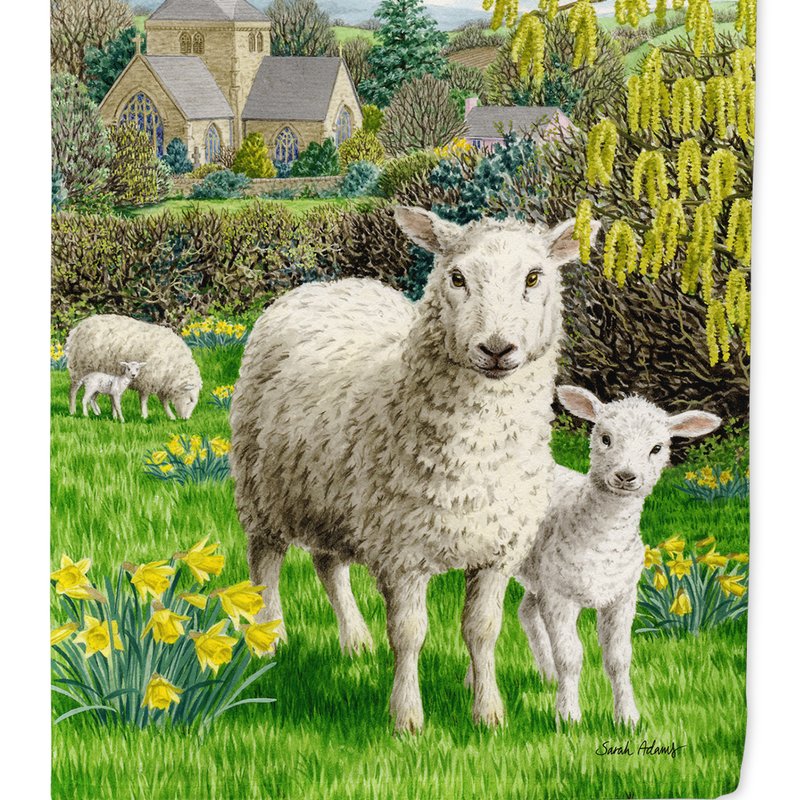 Caroline's Treasures 28 X 40 In. Polyester Sheep Flag Canvas House Size 2-sided Heavyweight