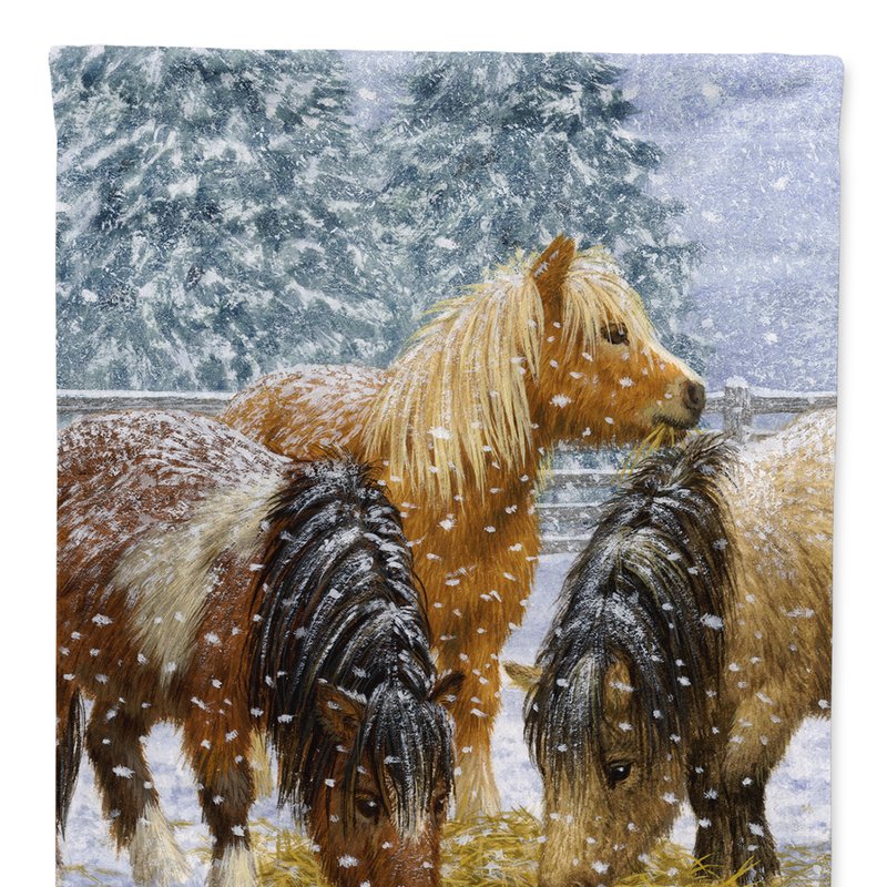 Caroline's Treasures 28 X 40 In. Polyester Shetland Ponies Flag Canvas House Size 2-sided Heavyweight