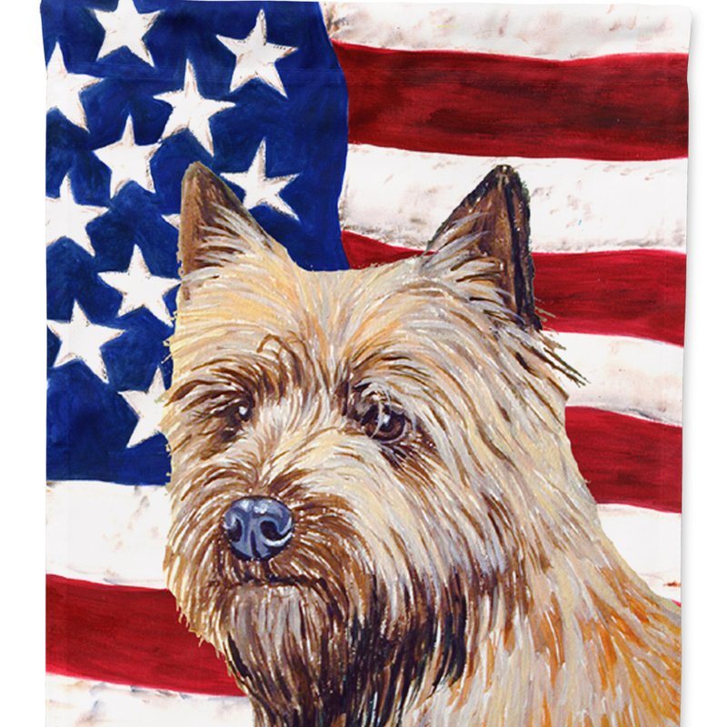 Caroline's Treasures 28 X 40 In. Polyester Usa American Flag With Cairn Terrier Flag Canvas House Size 2-sided Heavyweigh In Animal Print