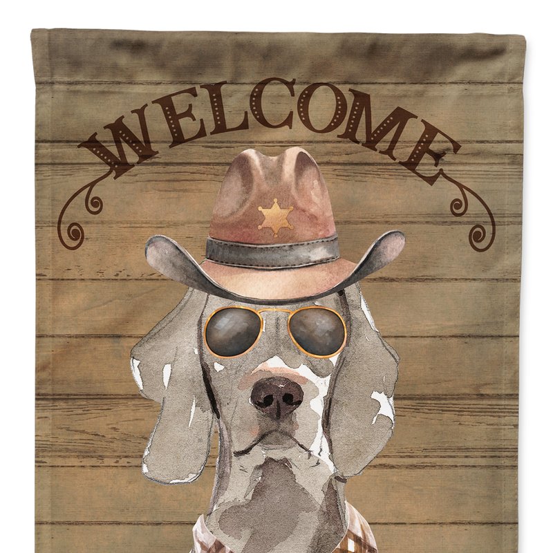 Caroline's Treasures 28 X 40 In. Polyester Weimaraner Country Dog Flag Canvas House Size 2-sided Heavyweight In Brown
