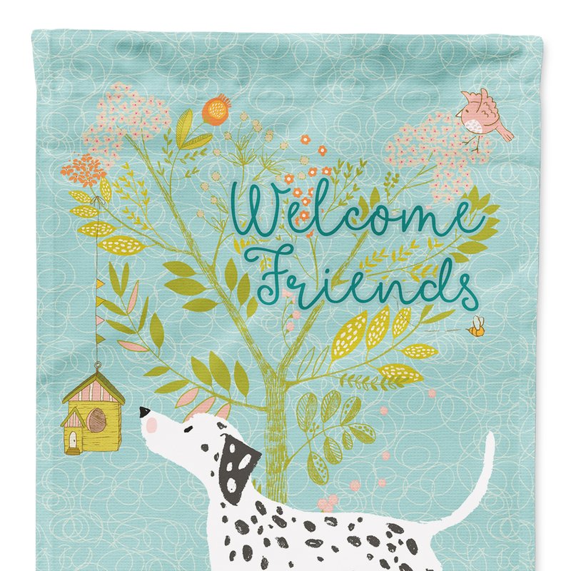 Caroline's Treasures 28 X 40 In. Polyester Welcome Friends Dalmatian Flag Canvas House Size 2-sided Heavyweight