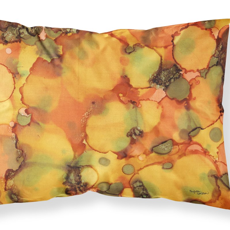 Caroline's Treasures Abstract In Orange And Greens Fabric Standard Pillowcase