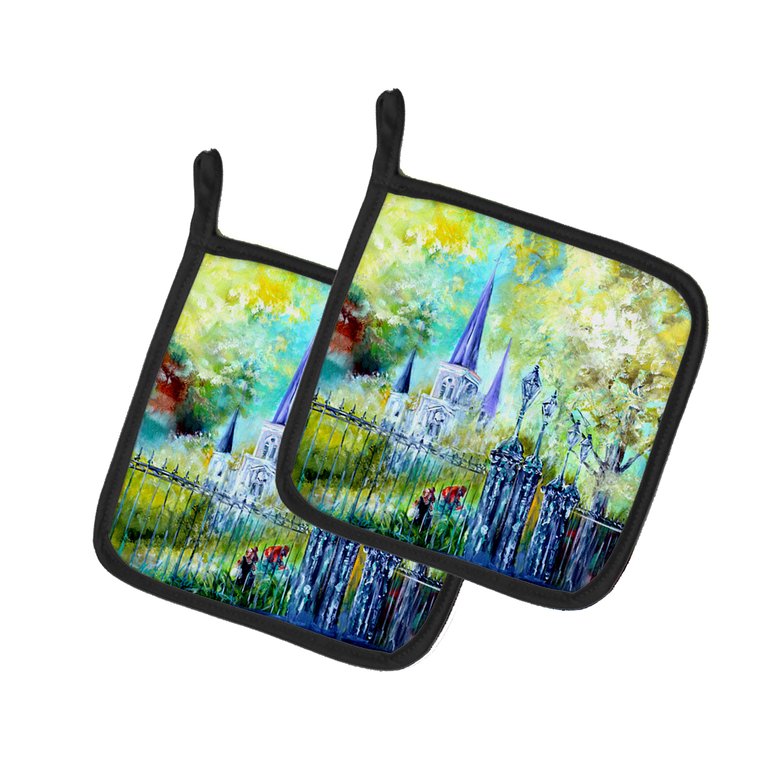 Across the Square St Louis Cathedral Pair of Pot Holders