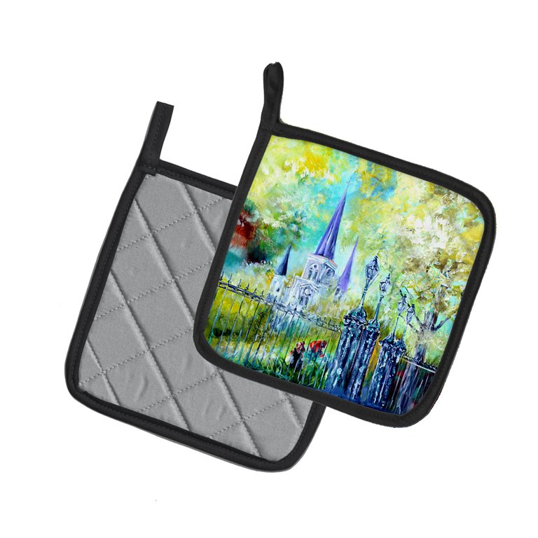 Across the Square St Louis Cathedral Pair of Pot Holders