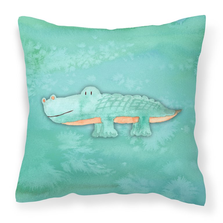 Alligator Watercolor Fabric Decorative Pillow