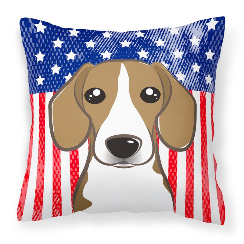 Caroline's Treasures American Flag And Beagle Fabric Decorative Pillow
