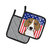 American Flag and Beagle Pair of Pot Holders