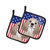 American Flag and Cocker Spaniel Pair of Pot Holders