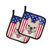 American Flag and French Bulldog Pair of Pot Holders