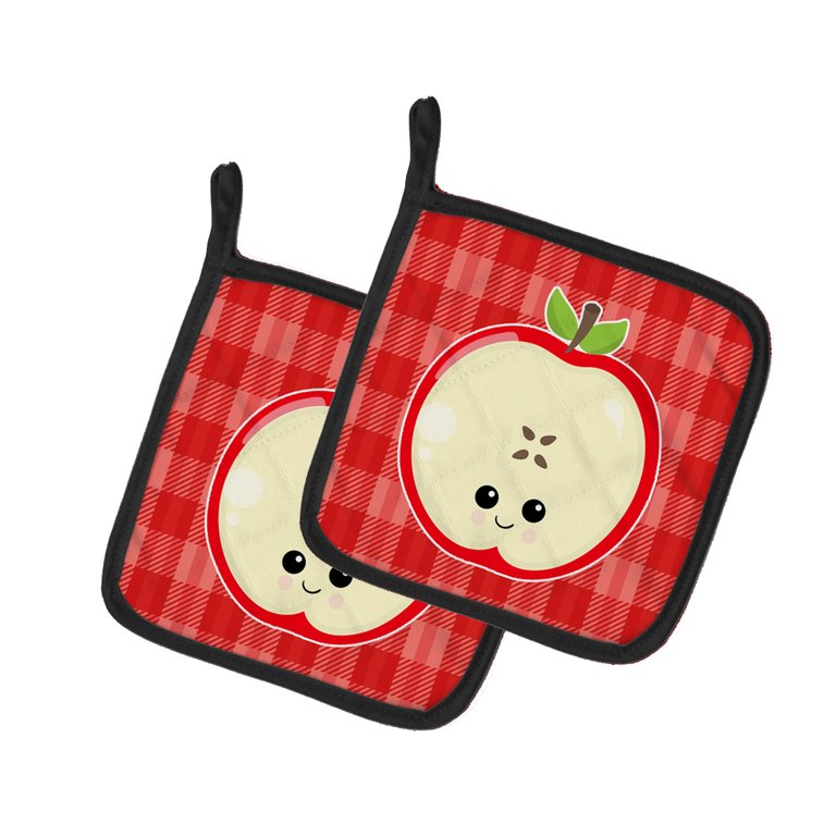 Apple Face Pair of Pot Holders