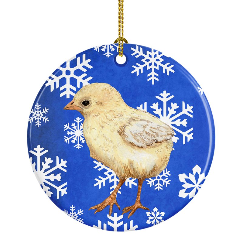 Caroline's Treasures Baby Chick Winter Snowflakes Holiday Ceramic Ornament