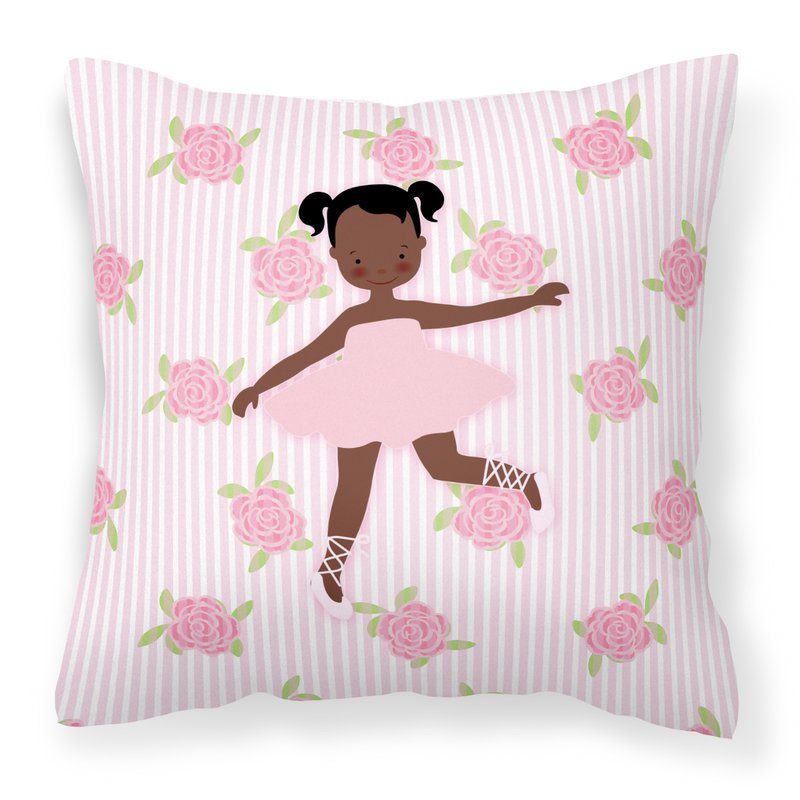 Caroline's Treasures Ballerina African American Ponytails Fabric Decorative Pillow