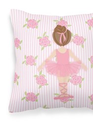 Ballerina Brunette Back Pose Fabric Decorative Pillow