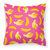 Bananas on Pink Fabric Decorative Pillow