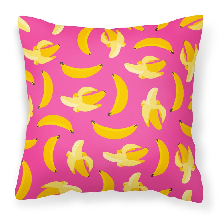 Bananas on Pink Fabric Decorative Pillow