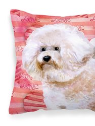 Bichon Frise #2 Love Fabric Decorative Pillow