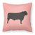 Black Angus Cow Pink Check Fabric Decorative Pillow