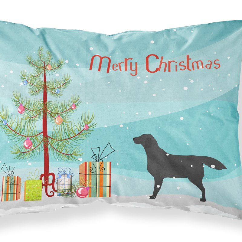 Caroline's Treasures Black Labrador Retriever Merry Christmas Tree Fabric Standard Pillowcase