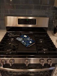 Blue Flowers Bichon Frise Oven Mitt