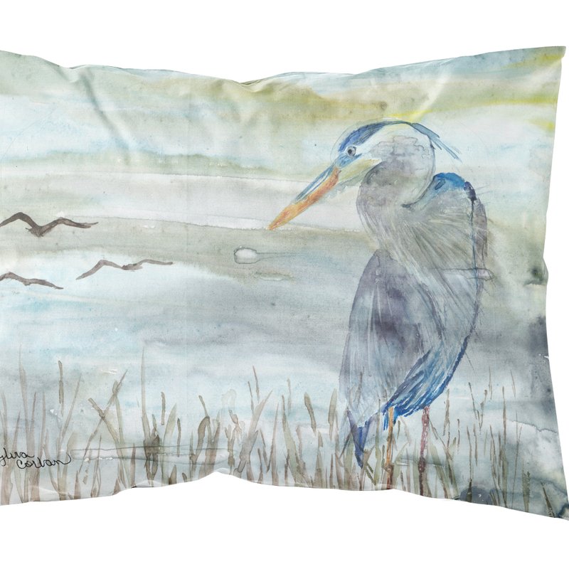 Caroline's Treasures Blue Heron Watercolor Fabric Standard Pillowcase