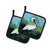 Blue Stand White Pelican Pair of Pot Holders