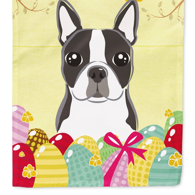 Caroline's Treasures Boston Terrier Easter Egg Hunt Garden Flag 2-sided 2-ply