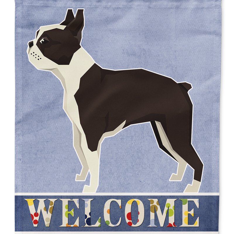 Caroline's Treasures Boston Terrier Welcome Garden Flag 2-sided 2-ply In Animal Print