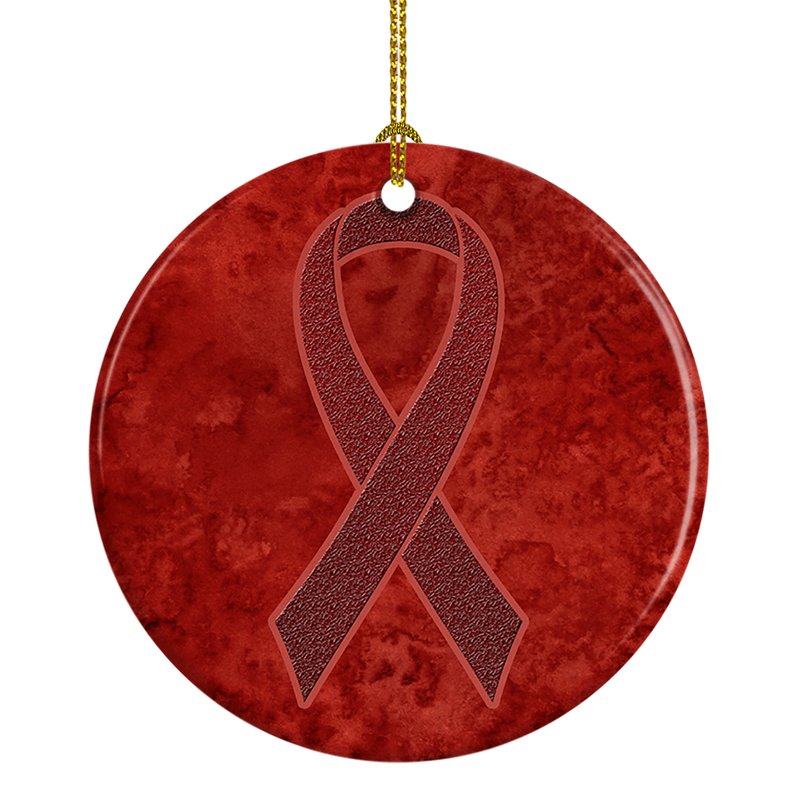 Caroline's Treasures Burgundy Ribbon For Multiple Myeloma Cancer Awareness Ceramic Ornament