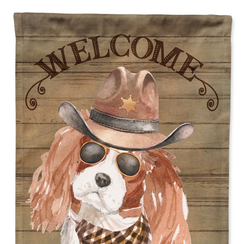 Caroline's Treasures Cavalier King Charles Spaniel Country Dog Garden Flag 2-sided 2-ply In Brown