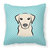 Checkerboard Blue Yellow Labrador Fabric Decorative Pillow