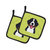 Checkerboard Lime Green Bernese Mountain Dog Pair of Pot Holders