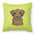 Checkerboard Lime Green Chocolate Labrador Fabric Decorative Pillow