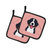 Checkerboard Pink Bernese Mountain Dog Pair of Pot Holders