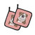 Checkerboard Pink English Bulldog  Pair of Pot Holders