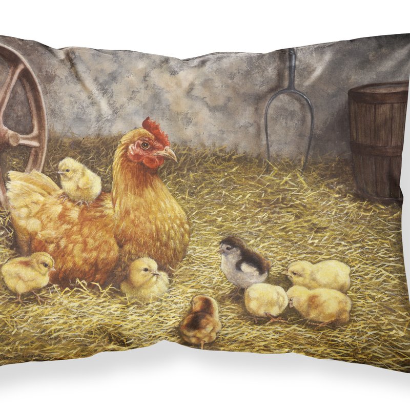 Caroline's Treasures Chicken Hen And Her Chicks Fabric Standard Pillowcase