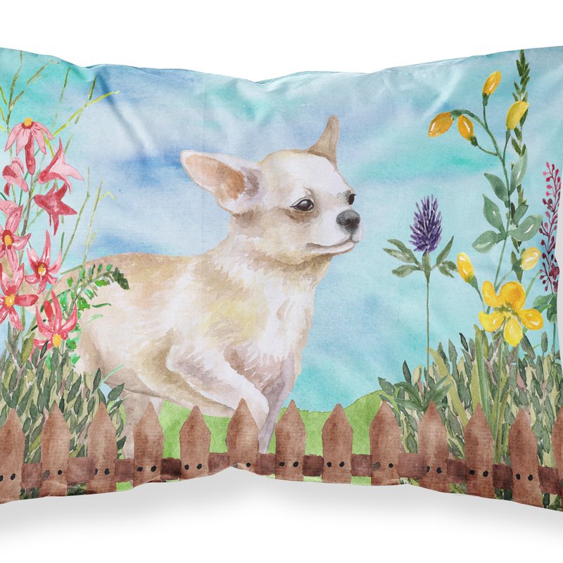 Caroline's Treasures Chihuahua Leg Up Spring Fabric Standard Pillowcase