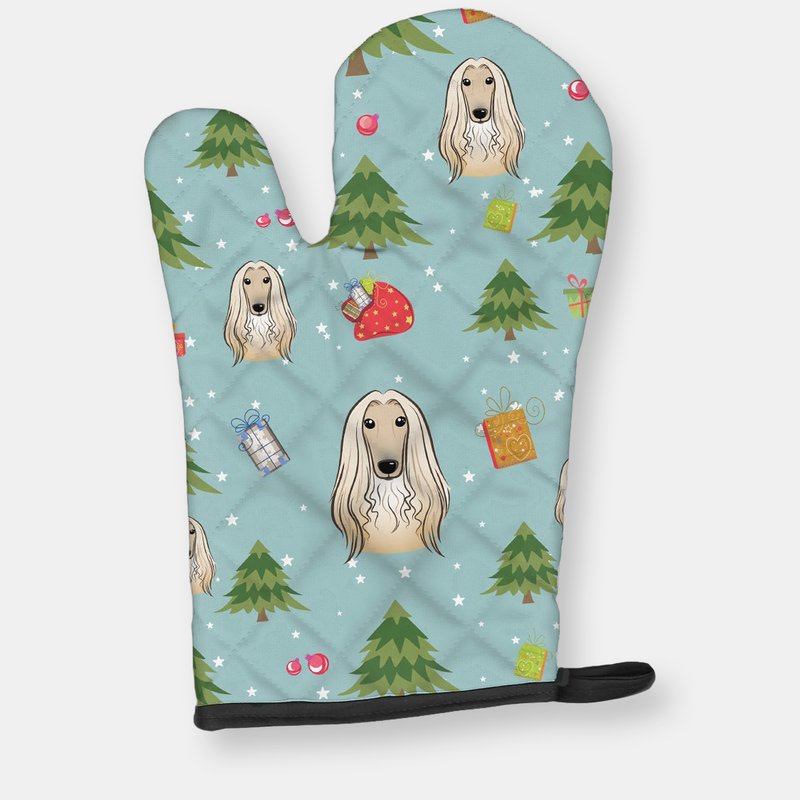 Shop Caroline's Treasures Christmas Oven Mitt With Dog Breed In Blue