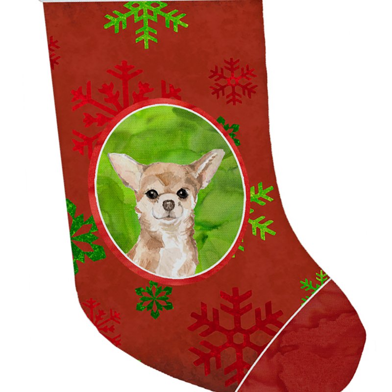 Caroline's Treasures Christmas Snowflakes Chihuahua Christmas Stocking In Animal Print